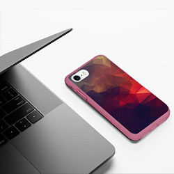 Чехол iPhone 7/8 матовый Лавовый вектор, цвет: 3D-малиновый — фото 2