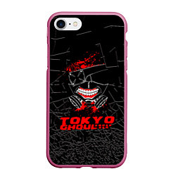 Чехол iPhone 7/8 матовый Tokyo - ghoul, цвет: 3D-малиновый