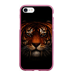 Чехол iPhone 7/8 матовый TIGER, цвет: 3D-малиновый