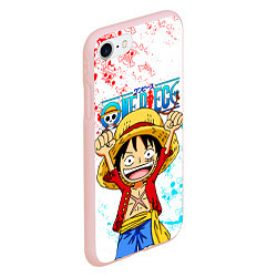 Чехол iPhone 7/8 матовый ONE PIECE ВАН ПИС GLITCH, цвет: 3D-светло-розовый — фото 2