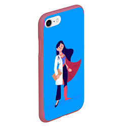 Чехол iPhone 7/8 матовый Медсестра Super Nurse Z, цвет: 3D-малиновый — фото 2