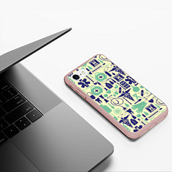 Чехол iPhone 7/8 матовый Медицина Паттерн Z, цвет: 3D-светло-розовый — фото 2