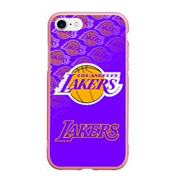 Чехол iPhone 7/8 матовый LOS ANGELES LAKERS ЛЕЙКЕРС, цвет: 3D-баблгам