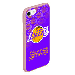 Чехол iPhone 7/8 матовый LOS ANGELES LAKERS ЛЕЙКЕРС, цвет: 3D-баблгам — фото 2