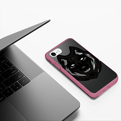 Чехол iPhone 7/8 матовый Демон волк, цвет: 3D-малиновый — фото 2