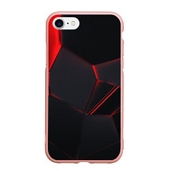 Чехол iPhone 7/8 матовый Красные плиты 3D, цвет: 3D-светло-розовый
