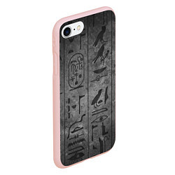 Чехол iPhone 7/8 матовый Египетские Иероглифы 3D, цвет: 3D-светло-розовый — фото 2