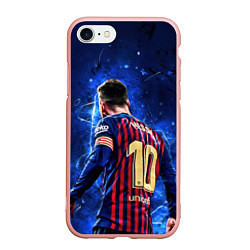 Чехол iPhone 7/8 матовый Leo Messi Лео Месси 10, цвет: 3D-светло-розовый