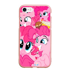 Чехол iPhone 7/8 матовый Pinkie Pie pattern, цвет: 3D-светло-розовый