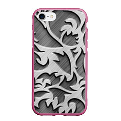 Чехол iPhone 7/8 матовый Монохромный узор, цвет: 3D-малиновый