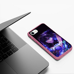 Чехол iPhone 7/8 матовый GENSHIN IMPACT MONA МОНА, цвет: 3D-малиновый — фото 2