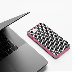 Чехол iPhone 7/8 матовый Цветок Жизни, цвет: 3D-малиновый — фото 2