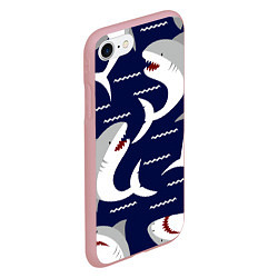 Чехол iPhone 7/8 матовый Акулы, цвет: 3D-баблгам — фото 2