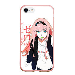 Чехол iPhone 7/8 матовый Zero Two, Darling in the Franx, цвет: 3D-светло-розовый