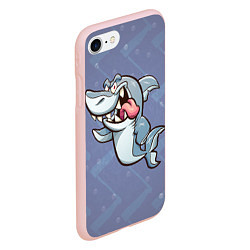 Чехол iPhone 7/8 матовый Акула, цвет: 3D-светло-розовый — фото 2