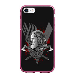 Чехол iPhone 7/8 матовый Vikings Art, цвет: 3D-малиновый