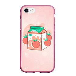 Чехол iPhone 7/8 матовый Персиковое молоко в коробке, цвет: 3D-малиновый