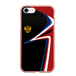 Чехол iPhone 7/8 матовый РОССИЯ RUSSIA UNIFORM, цвет: 3D-светло-розовый