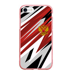 Чехол iPhone 7/8 матовый РОССИЯ RUSSIA RED, цвет: 3D-баблгам