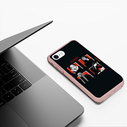 Чехол iPhone 7/8 матовый BLACKPINK Red and black, цвет: 3D-светло-розовый — фото 2