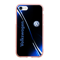 Чехол iPhone 7/8 матовый VOLKSWAGEN, цвет: 3D-светло-розовый