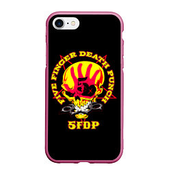 Чехол iPhone 7/8 матовый Five Finger Death Punch FFDP, цвет: 3D-малиновый