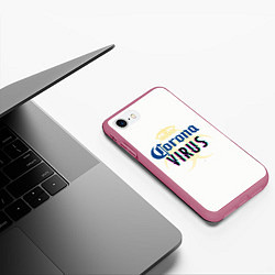Чехол iPhone 7/8 матовый Корона Виоус, цвет: 3D-малиновый — фото 2