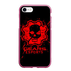 Чехол iPhone 7/8 матовый Gears esports, цвет: 3D-малиновый