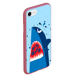 Чехол iPhone 7/8 матовый Акула bite, цвет: 3D-малиновый — фото 2
