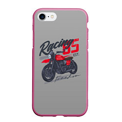 Чехол iPhone 7/8 матовый Racing 85, цвет: 3D-малиновый