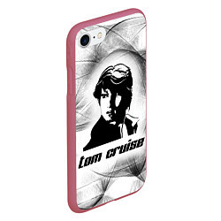 Чехол iPhone 7/8 матовый Tom Cruise famous actor, цвет: 3D-малиновый — фото 2
