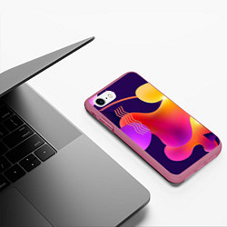 Чехол iPhone 7/8 матовый Rainbow T-Shirt, цвет: 3D-малиновый — фото 2