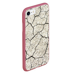 Чехол iPhone 7/8 матовый Трещины на земле, цвет: 3D-малиновый — фото 2