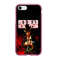 Чехол iPhone 7/8 матовый Red Dead Redemption Bandit, цвет: 3D-малиновый