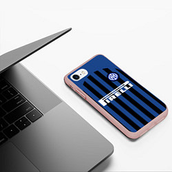 Чехол iPhone 7/8 матовый INTER MILAN, цвет: 3D-светло-розовый — фото 2