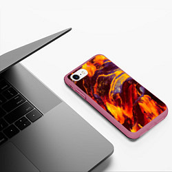 Чехол iPhone 7/8 матовый ОГНЕННЫЙ ГРАНЖ FIRE GRUNGE Z, цвет: 3D-малиновый — фото 2