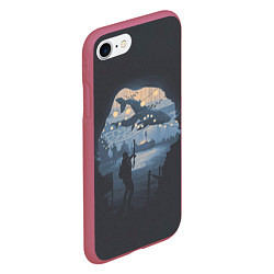 Чехол iPhone 7/8 матовый Эбби с луком, цвет: 3D-малиновый — фото 2