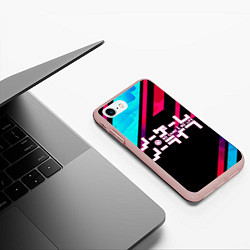 Чехол iPhone 7/8 матовый NO GAME NO LIFE LOGO, цвет: 3D-светло-розовый — фото 2