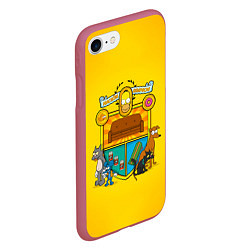 Чехол iPhone 7/8 матовый Simpsons nation, цвет: 3D-малиновый — фото 2