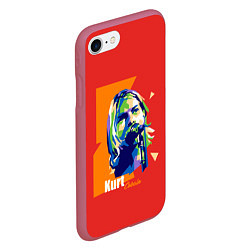 Чехол iPhone 7/8 матовый Kurt Cobain, цвет: 3D-малиновый — фото 2