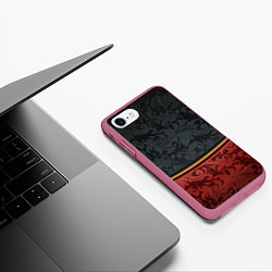 Чехол iPhone 7/8 матовый Дорогой узор, цвет: 3D-малиновый — фото 2
