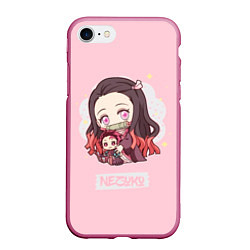 Чехол iPhone 7/8 матовый Baby Nezuko, цвет: 3D-малиновый