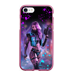 Чехол iPhone 7/8 матовый CYBERPUNK 2077 NEON КИБЕРПАНК НЕОН Z