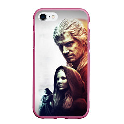 Чехол iPhone 7/8 матовый THE WITCHER ПЕРСОНАЖИ, цвет: 3D-малиновый