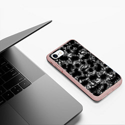 Чехол iPhone 7/8 матовый Множество лиц, цвет: 3D-светло-розовый — фото 2