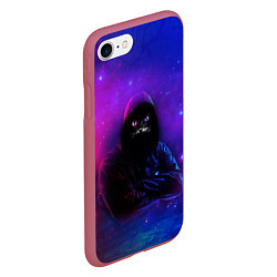 Чехол iPhone 7/8 матовый КОСМО КОТ SPACE CAT Z, цвет: 3D-малиновый — фото 2