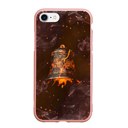 Чехол iPhone 7/8 матовый ACDC HELLS BELLS Z, цвет: 3D-светло-розовый