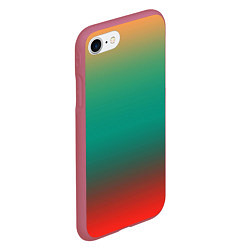 Чехол iPhone 7/8 матовый Красно-бирюзовый градиент, цвет: 3D-малиновый — фото 2