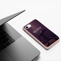 Чехол iPhone 7/8 матовый Freddie Mercury Queen Z, цвет: 3D-светло-розовый — фото 2