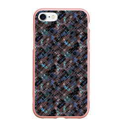 Чехол iPhone 7/8 матовый Коричневый абстрактный узор, цвет: 3D-светло-розовый
